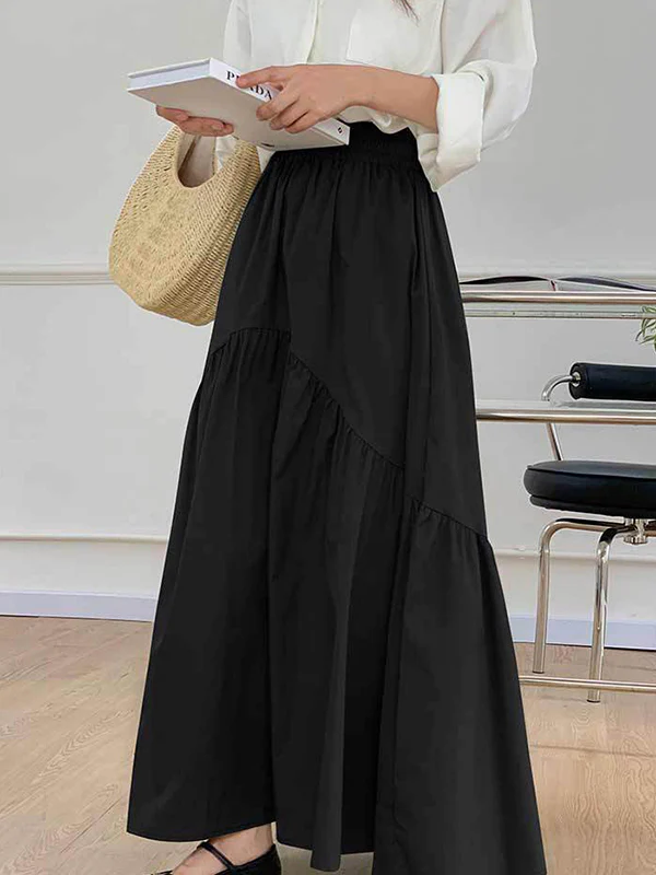 Loose Pleated Split-Joint Skirts Bottoms - Image 6