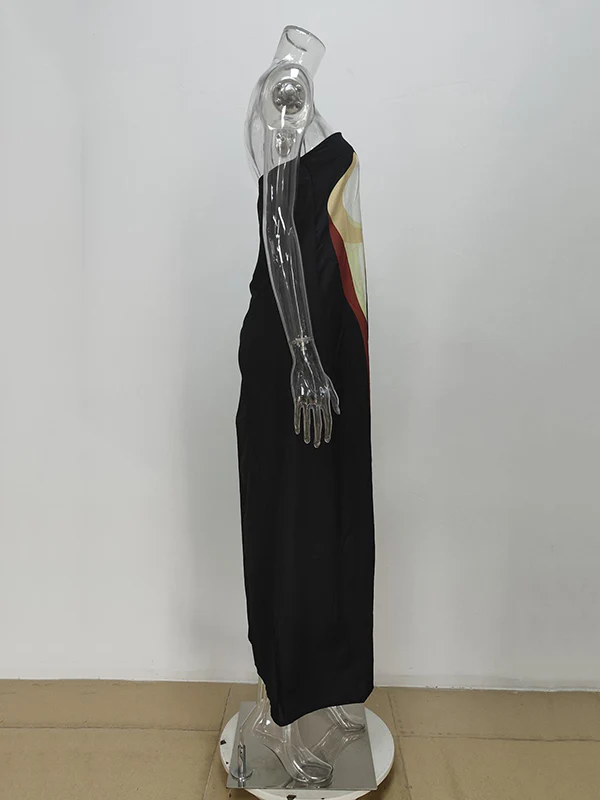 Loose Plus Size Printed Split-Joint Tube Maxi Dresses - Image 10