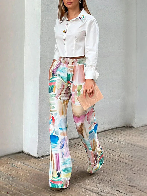 Loose Printed Pants Trousers - Image 2