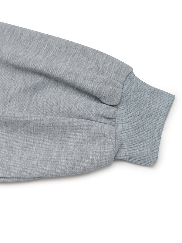 Loose Puff Sleeves Asymmetric Hollow Split-Joint Round-Neck Sweatshirt Tops - Image 8