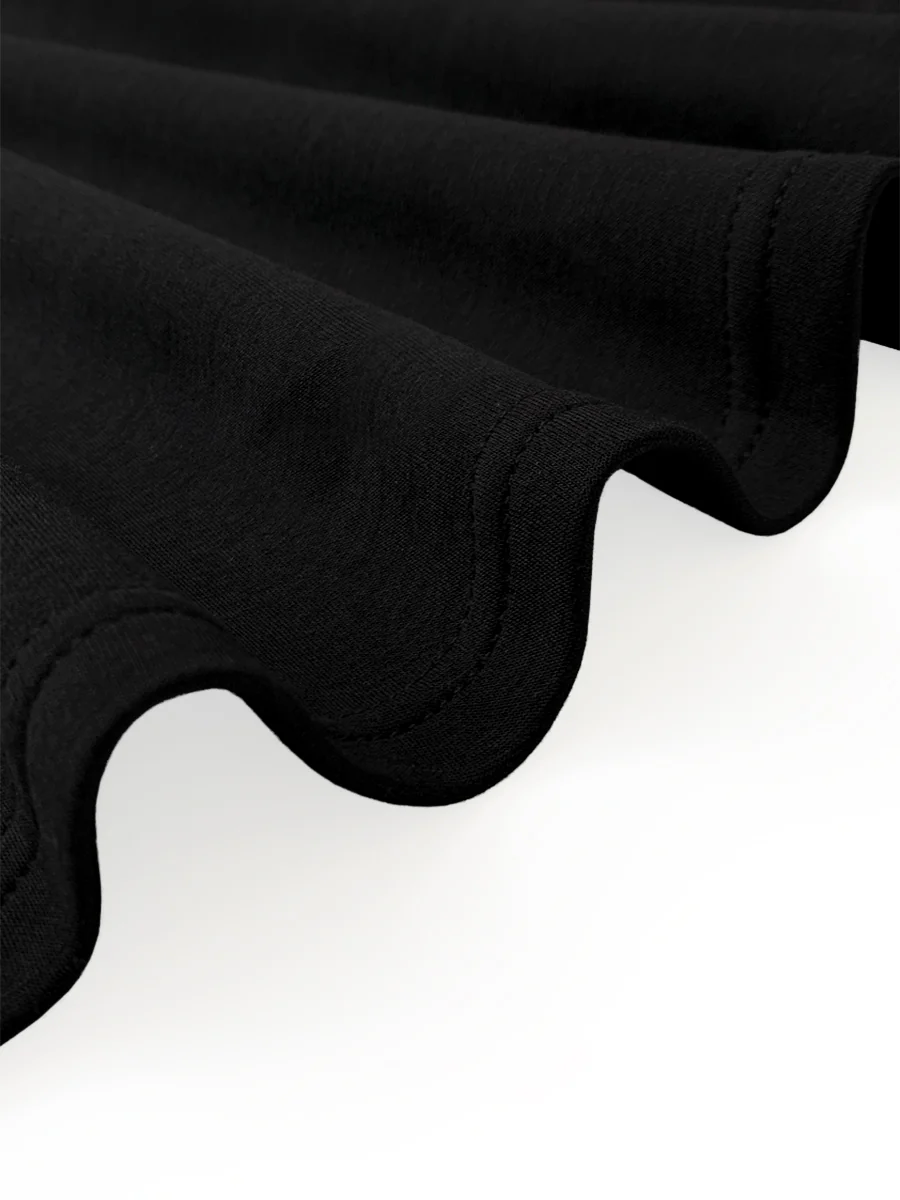 Loose Puff Sleeves Buttoned Split-side Mock Neck Maxi Dresses - Image 5