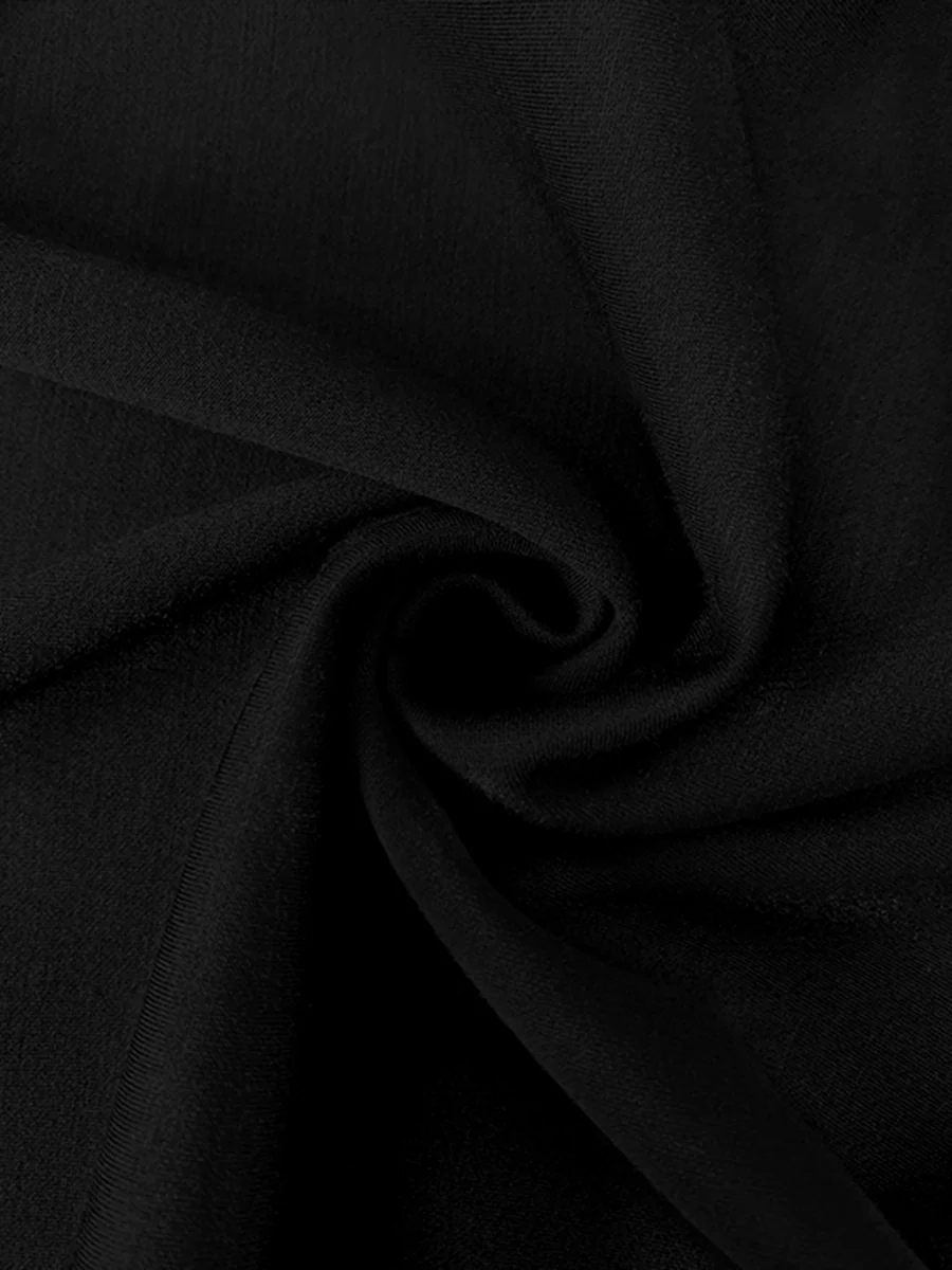 Loose Puff Sleeves Buttoned Split-side Mock Neck Maxi Dresses - Image 6