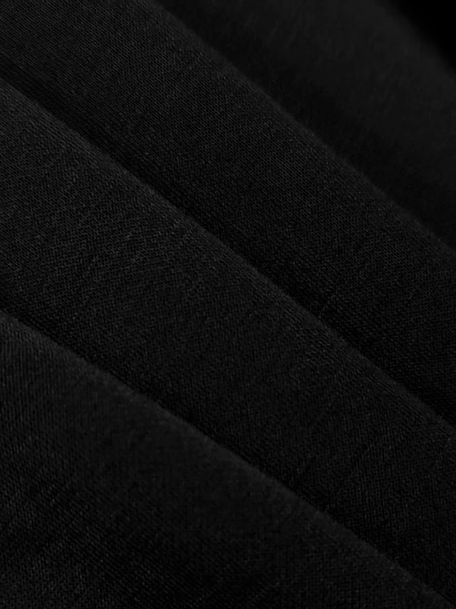 Loose Puff Sleeves Buttoned Split-side Mock Neck Maxi Dresses - Image 7