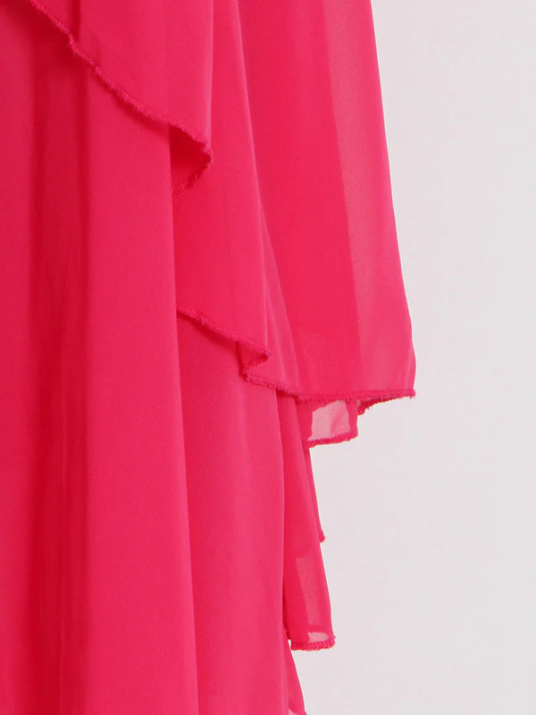 Loose Raglan Sleeve Solid Color Tiered Stand Collar Maxi Dresses - Image 12