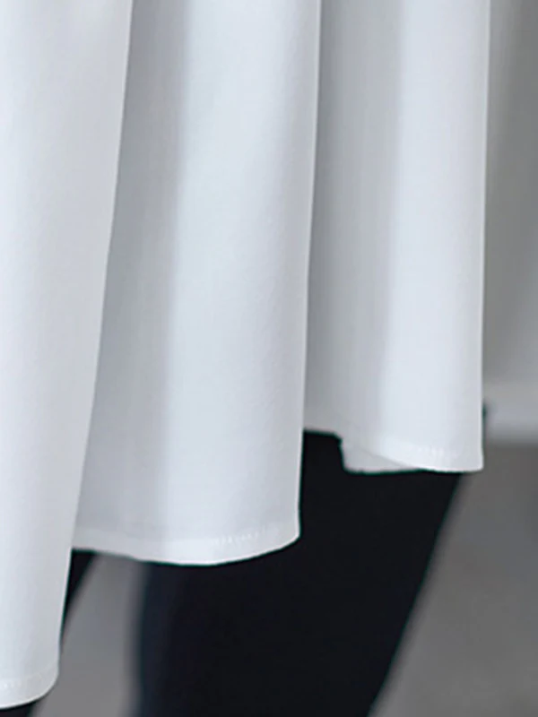 Loose Ruffle Sleeves Ruffled Solid Color Peter Pan Collar Blouses&Shirts Tops - Image 11