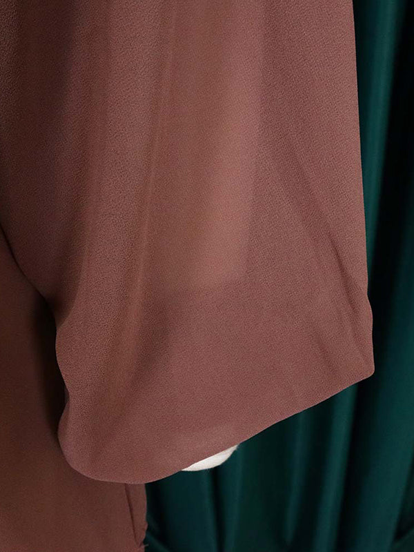 Loose See-Through Long Sleeves Asymmetric Solid Color High-Neck T-Shirts Tops - Image 8