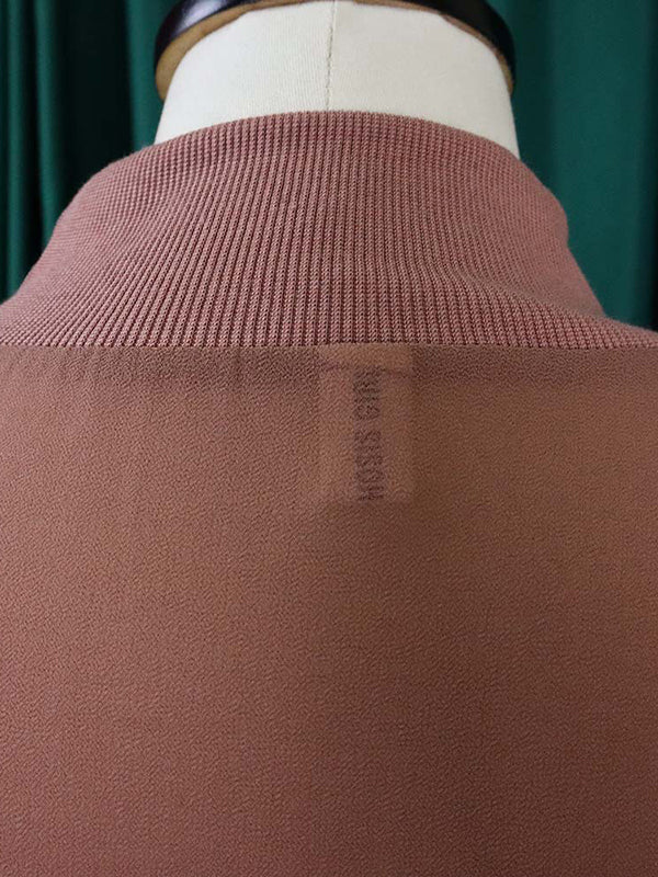 Loose See-Through Long Sleeves Asymmetric Solid Color High-Neck T-Shirts Tops - Image 9