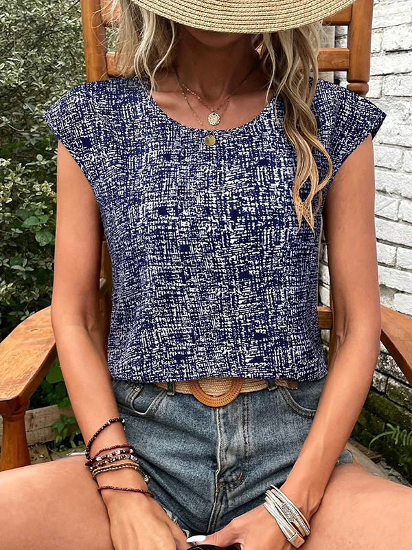Loose Short Sleeves Plaid Round-Neck T-Shirts Tops - Image 2
