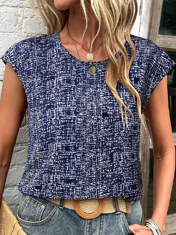 Loose Short Sleeves Plaid Round-Neck T-Shirts Tops - Image 6