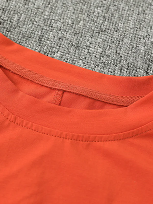 Loose Short Sleeves Split-Joint Round-Neck T-Shirts Tops - Image 19