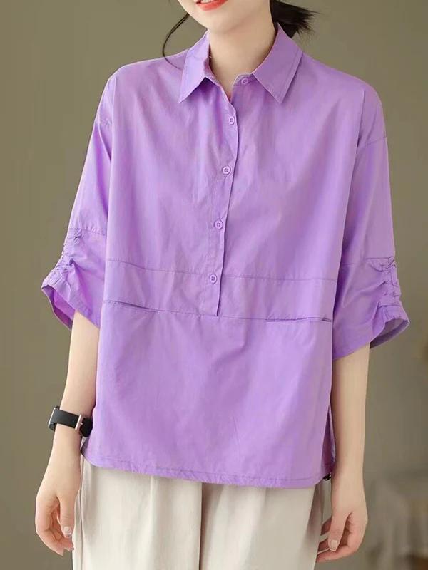 Loose Short Sleeves Zipper Hooded T-Shirts Tops - Image 5