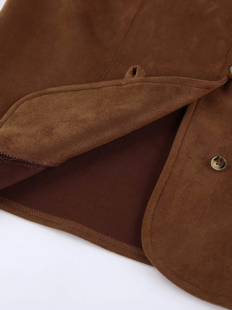 Loose Sleeveless Buttoned Solid Color V-Neck Vest Outerwear Waistcoat - Image 11