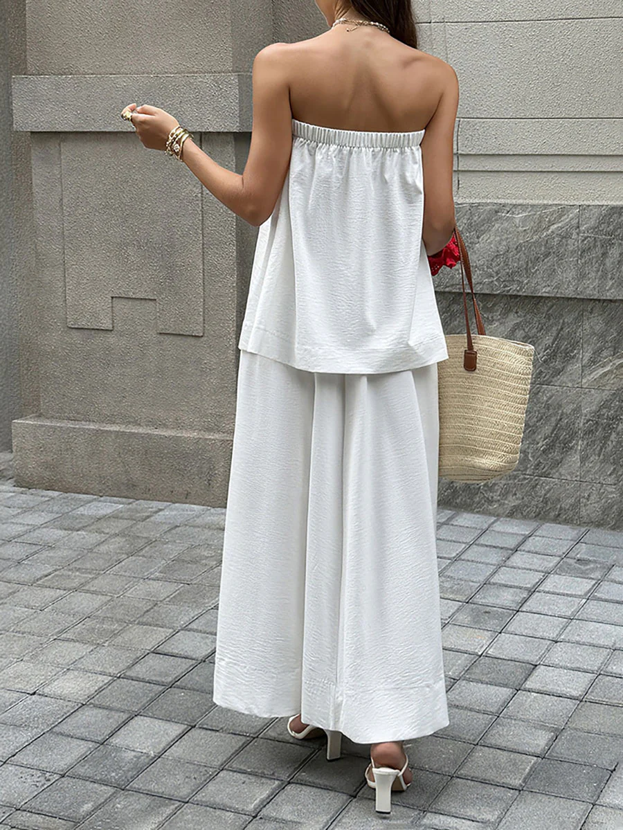 Loose Sleeveless Elasticity Solid Color Tube Suits - Image 4