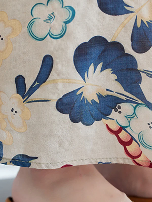 Loose Sleeveless Floral Printed Round-Neck Maxi Dresses - Image 17