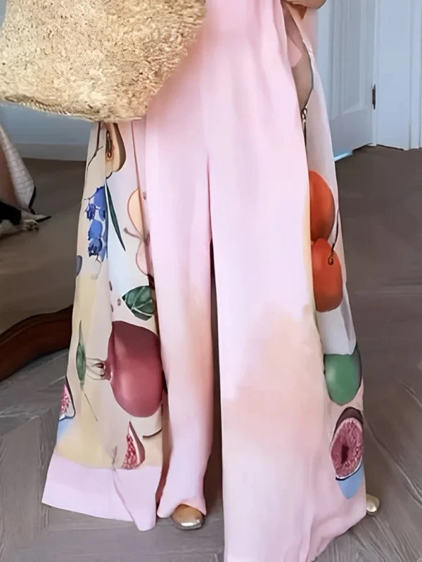 Loose Sleeveless Flower Print Round-Neck Jumpsuits - Image 3