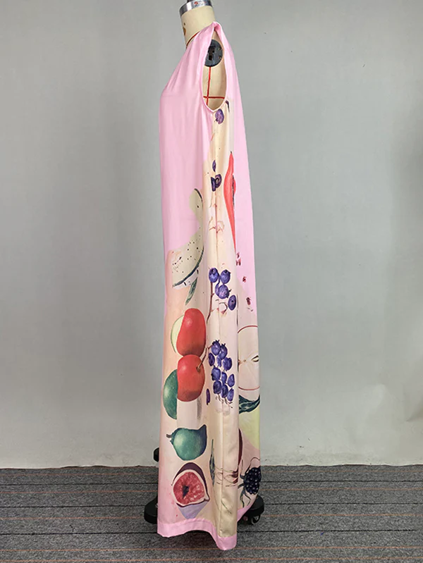 Loose Sleeveless Flower Print Round-Neck Jumpsuits - Image 5