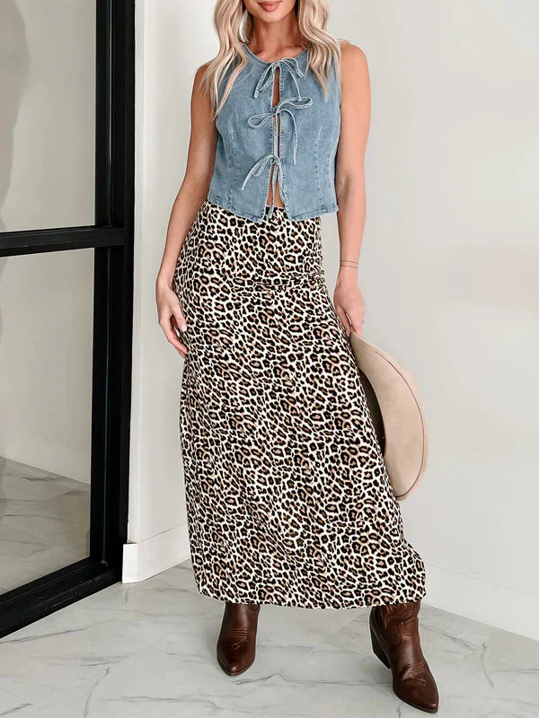 Loose Sleeveless Lace-Up Split-Joint Round-Neck Vest Top - Image 12