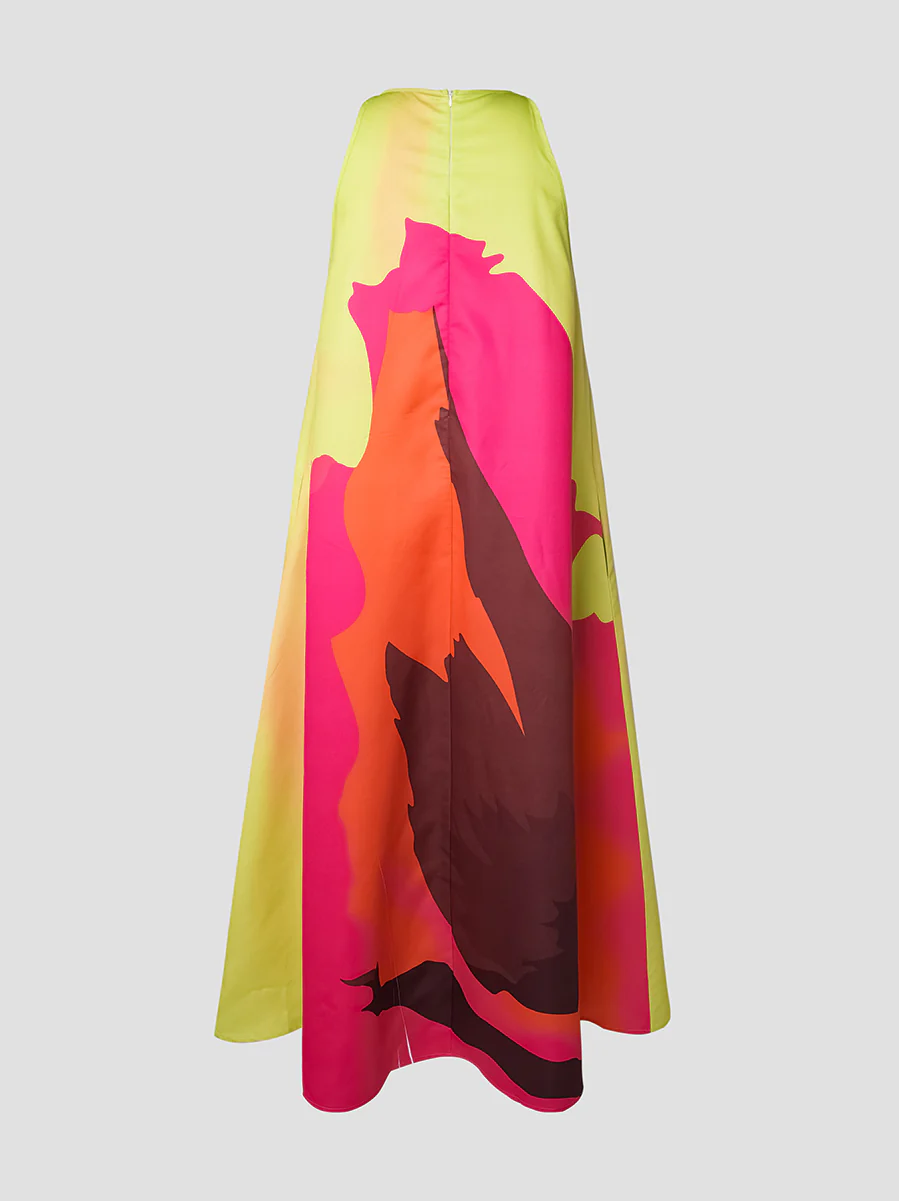 Loose Sleeveless Multi-Colored Round-Neck Maxi Dresses - Image 3
