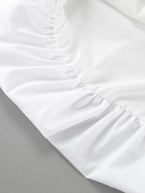 Loose Sleeveless Pleated Solid Color Split-Joint Spaghetti-Neck Midi Dresses - Image 11
