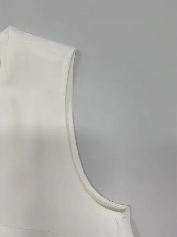 Loose Sleeveless Pockets Solid Color Split-Joint Round-Neck Maxi Dresses - Image 7