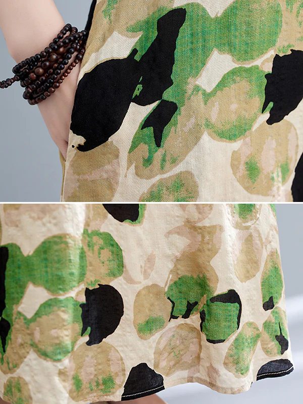 Loose Sleeveless Printed Split-Joint Round-Neck Maxi Dresses - Image 14