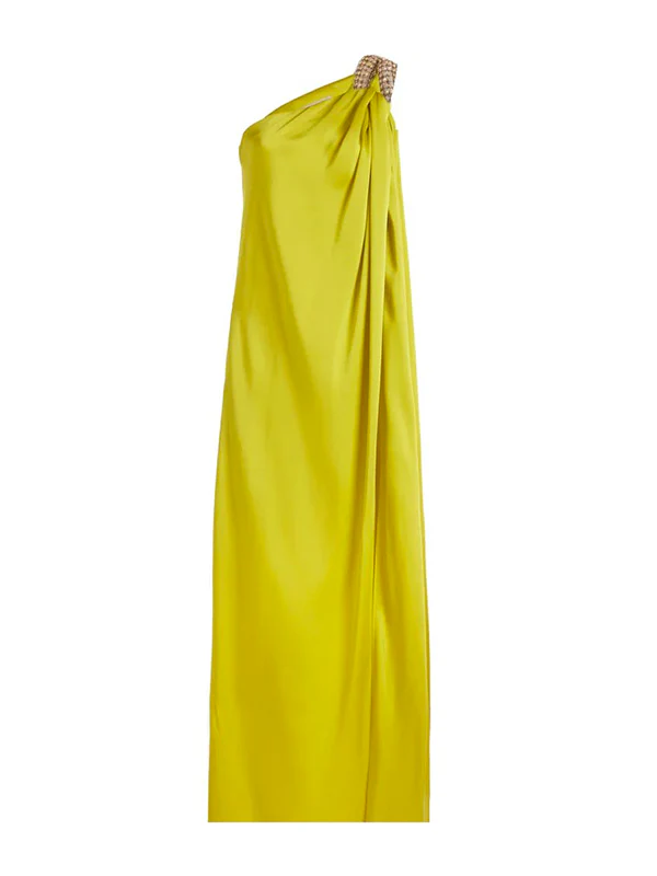 Loose Sleeveless Solid Color One-shoulder Maxi Dresses - Image 4