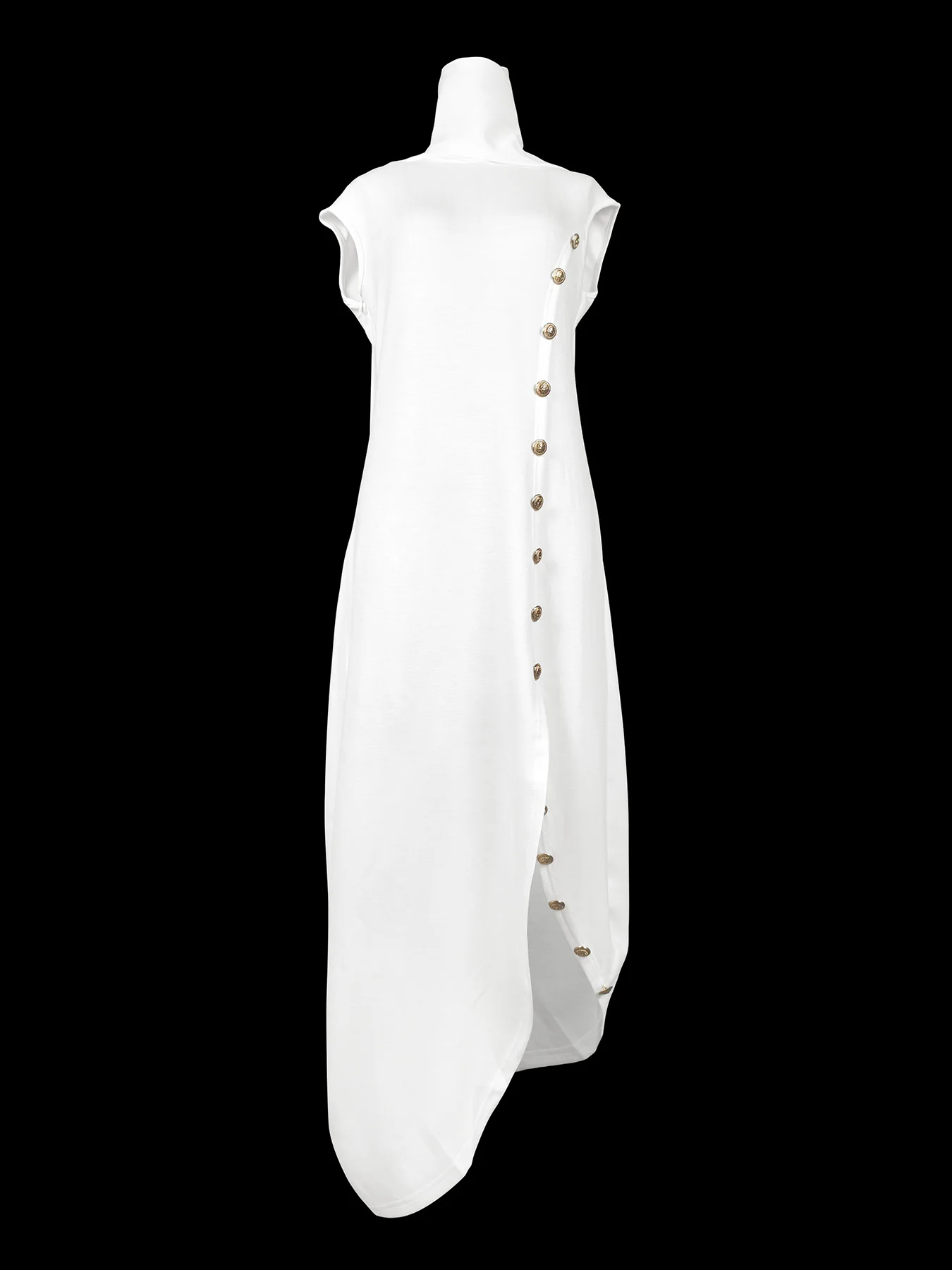 Loose Sleeveless Solid Color Split-side Shawl Collar Maxi Dresses - Image 12