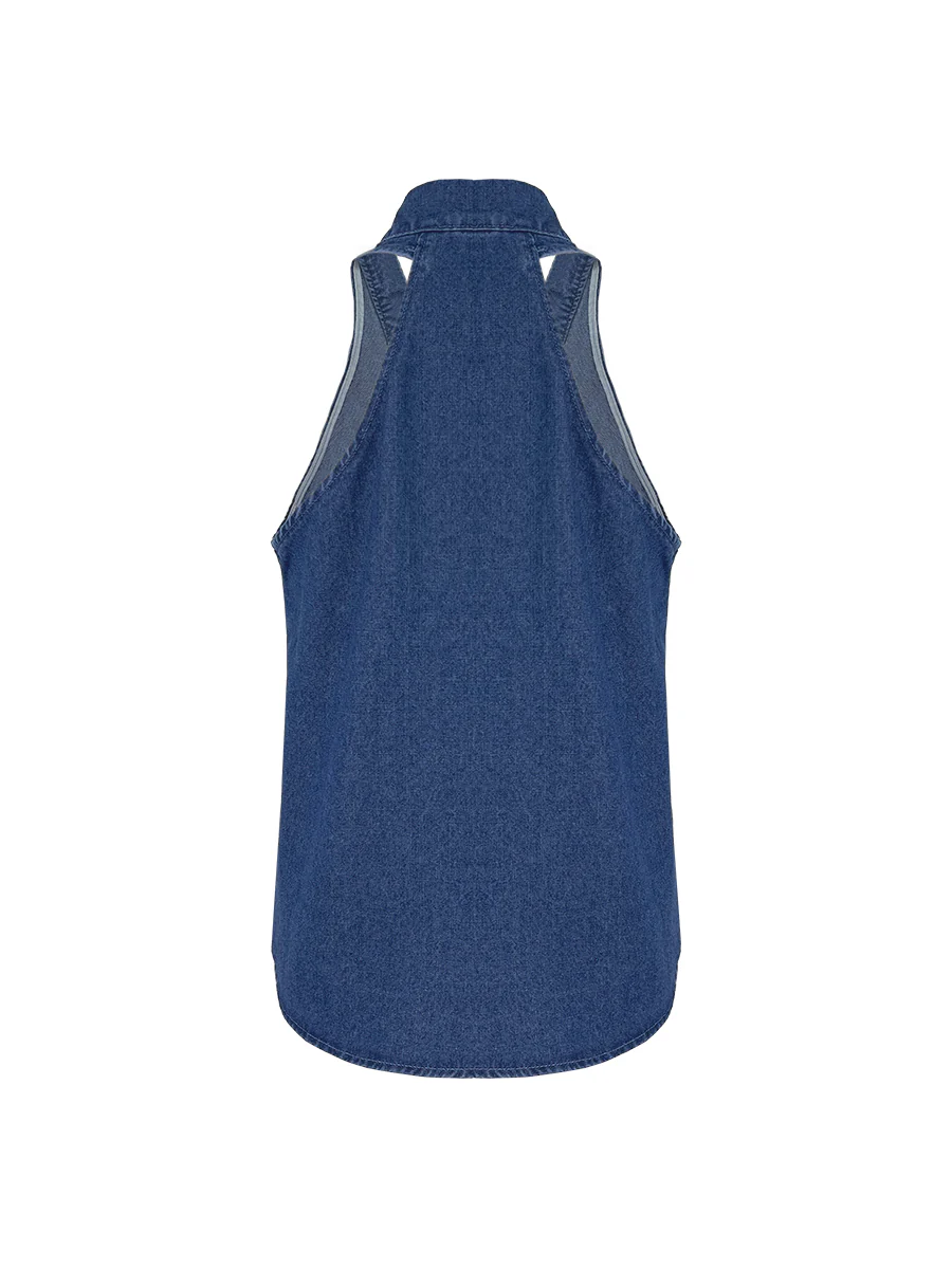 Loose Sleeveless Solid Color V-Neck Vest Top - Image 13