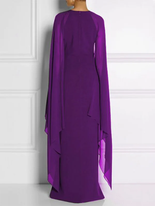 Loose Solid Color Round-Neck Maxi Dresses - Image 2