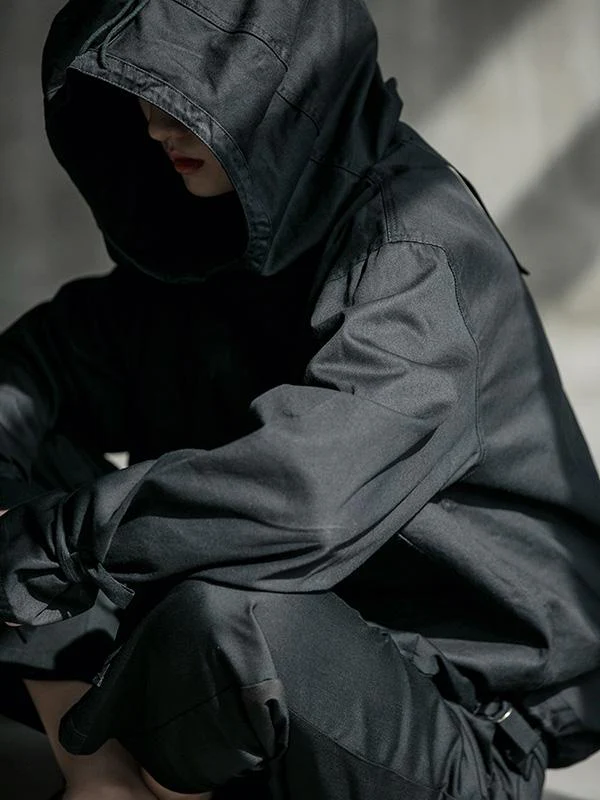 Loose Solid Drawstring Space Style Hoodie Sweatshirt - Image 10