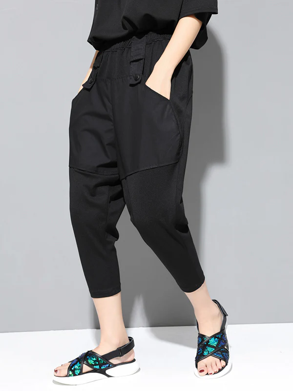 Loose Split-Joint Harem Pants - Image 3