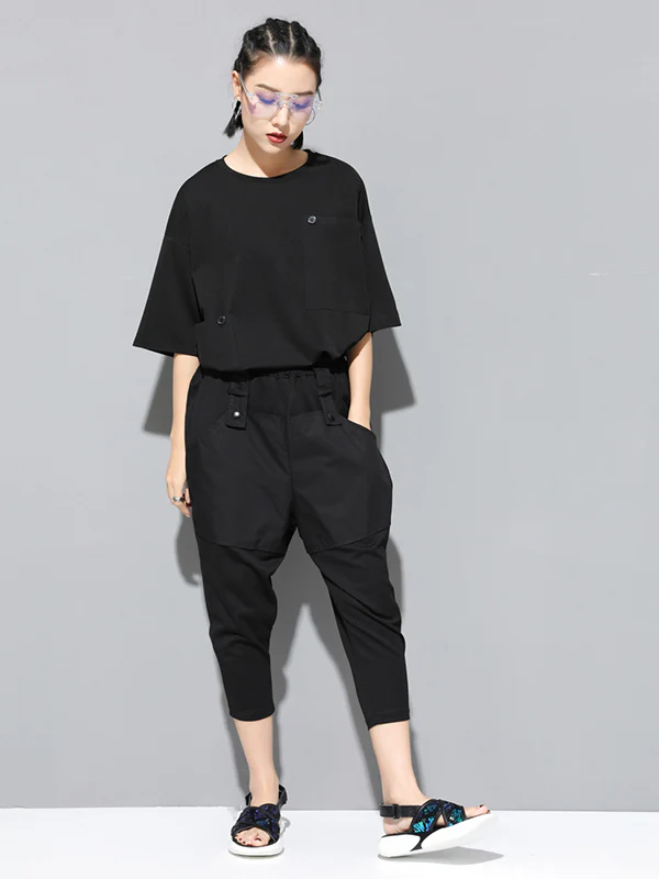 Loose Split-Joint Harem Pants - Image 7