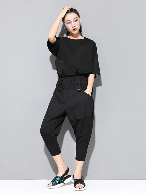 Loose Split-Joint Harem Pants - Image 8