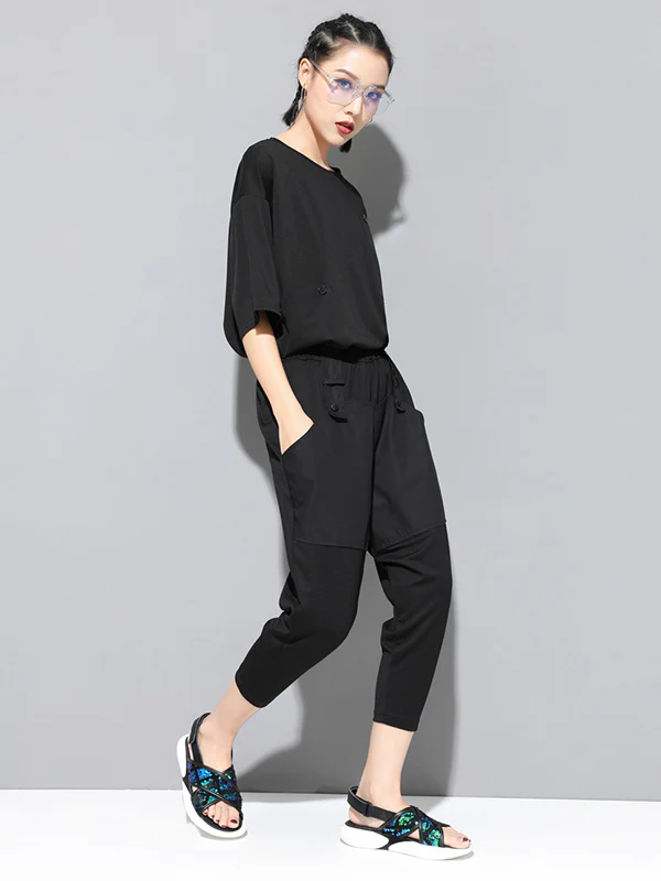 Loose Split-Joint Harem Pants - Image 9