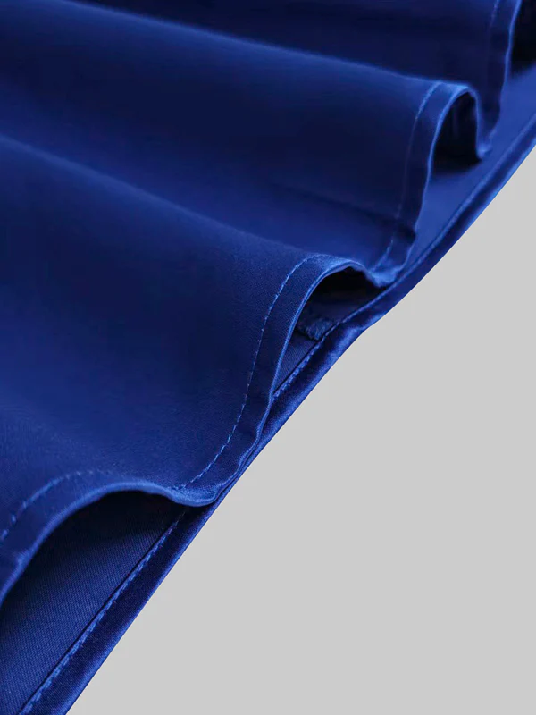 Loose Three-Quarter Sleeves Asymmetric Pleated Split-Joint Round-Neck Maxi Dresses - Image 9