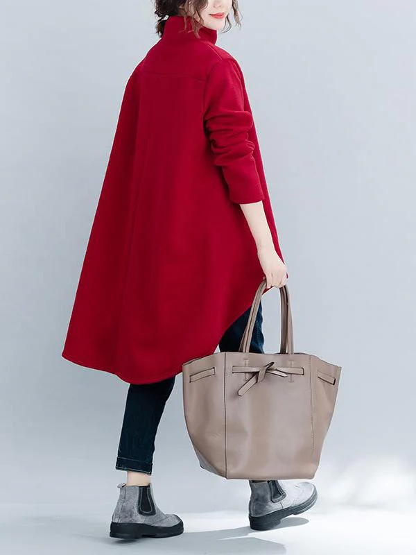 Loose Turtleneck Cropped Sweatshirt - Image 11