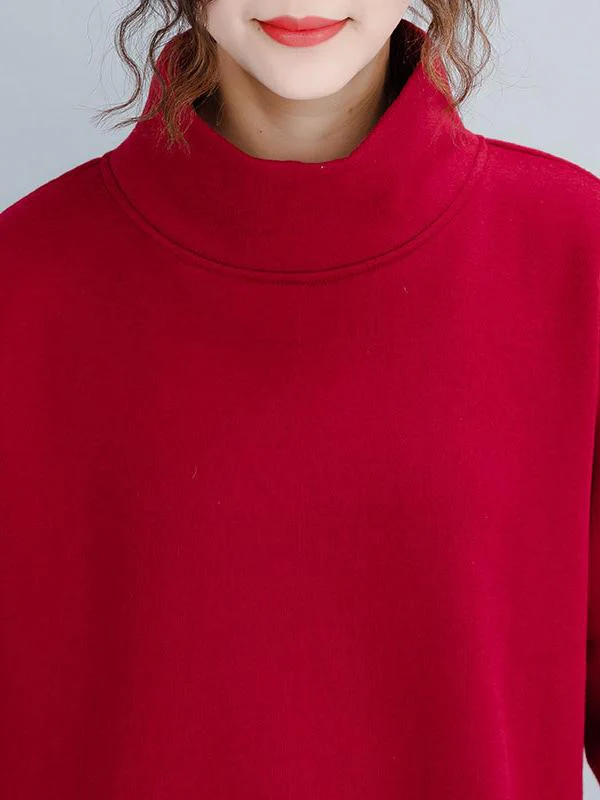 Loose Turtleneck Cropped Sweatshirt - Image 13