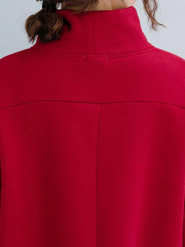 Loose Turtleneck Cropped Sweatshirt - Image 15