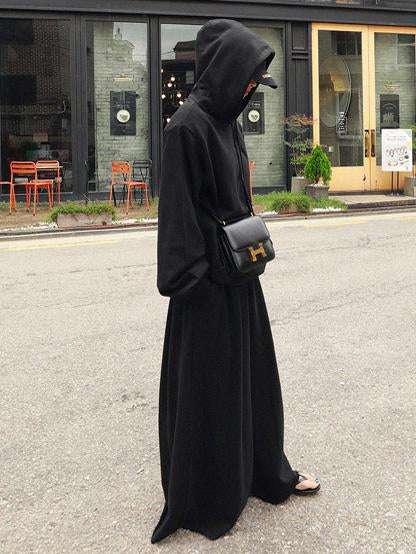 Loose Urban Gray Wide Leg Elastic Waist Pants - Image 16