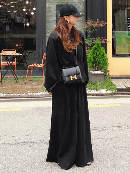 Loose Urban Gray Wide Leg Elastic Waist Pants - Image 17