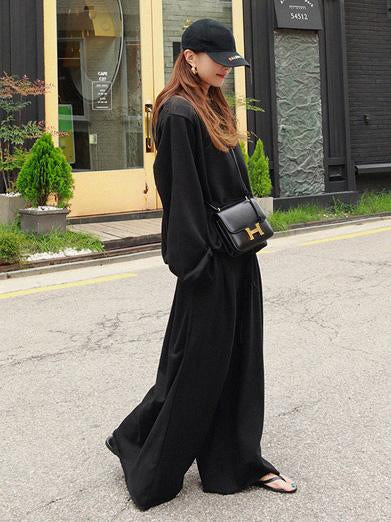 Loose Urban Gray Wide Leg Elastic Waist Pants - Image 18
