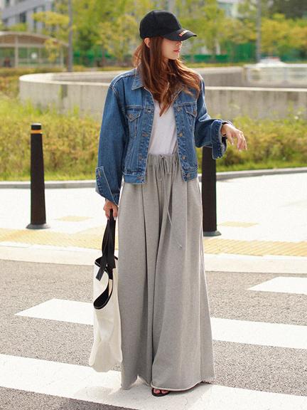 Loose Urban Gray Wide Leg Elastic Waist Pants - Image 21