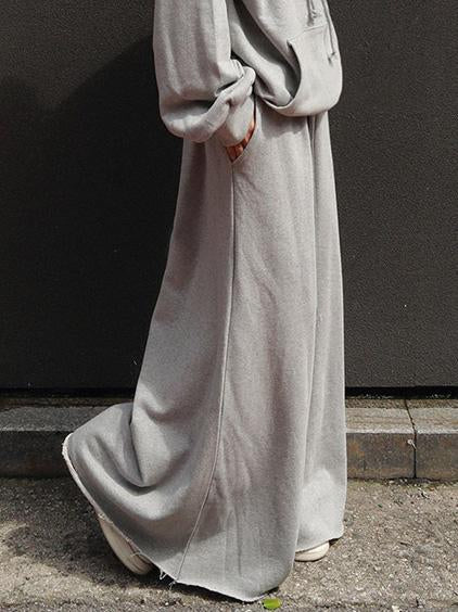 Loose Urban Gray Wide Leg Elastic Waist Pants - Image 22