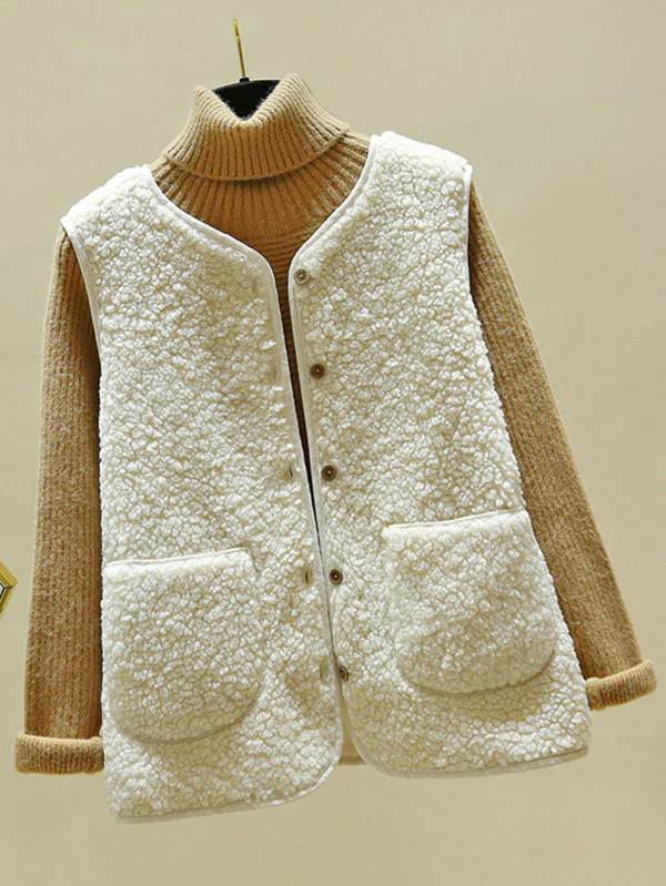 Loose Warm Lambswool Vest - Image 2