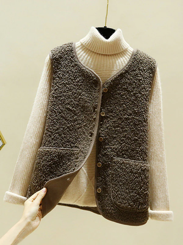 Loose Warm Lambswool Vest - Image 3