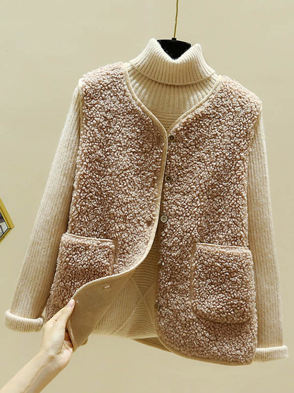 Loose Warm Lambswool Vest - Image 4