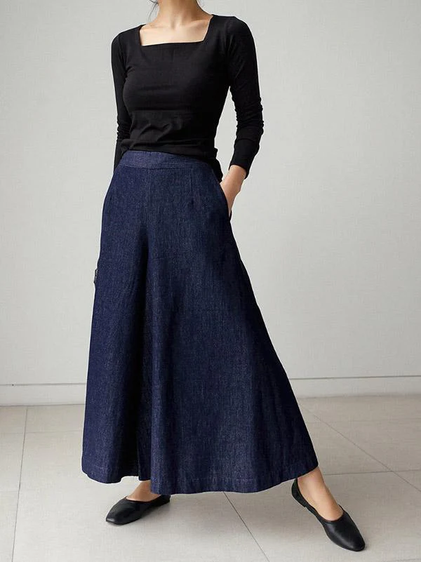 Loose Wide-Leg Empire Jean Pants - Image 10