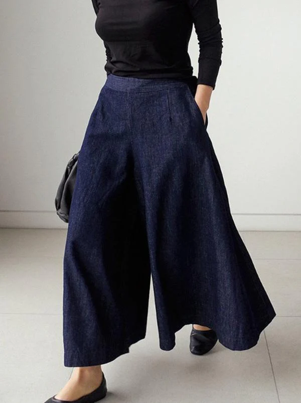 Loose Wide-Leg Empire Jean Pants - Image 2
