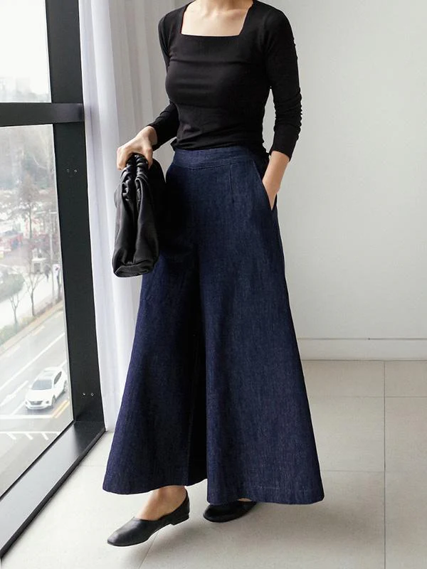Loose Wide-Leg Empire Jean Pants - Image 4