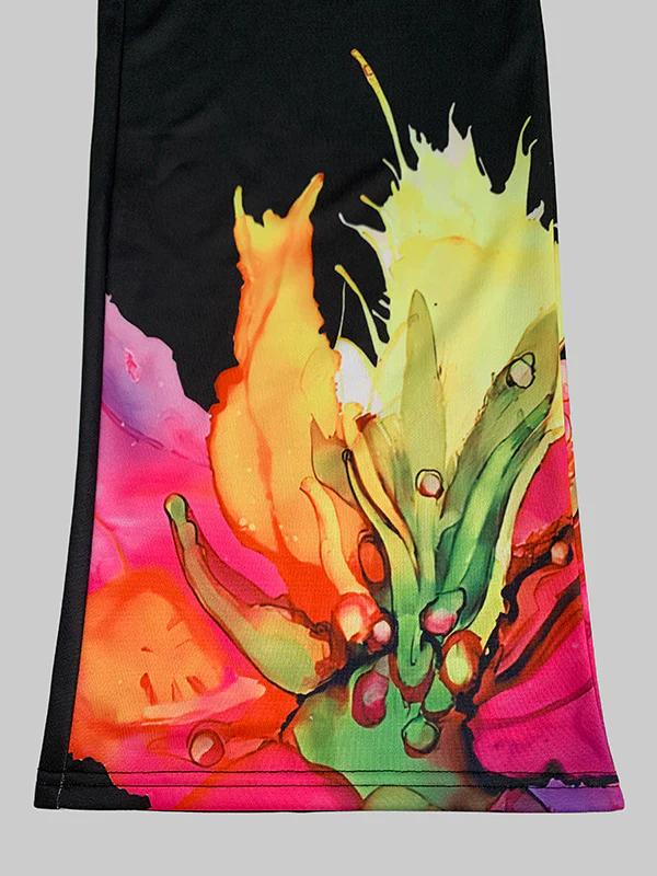 Loose Wide Leg Flower Print Pants Trousers - Image 5
